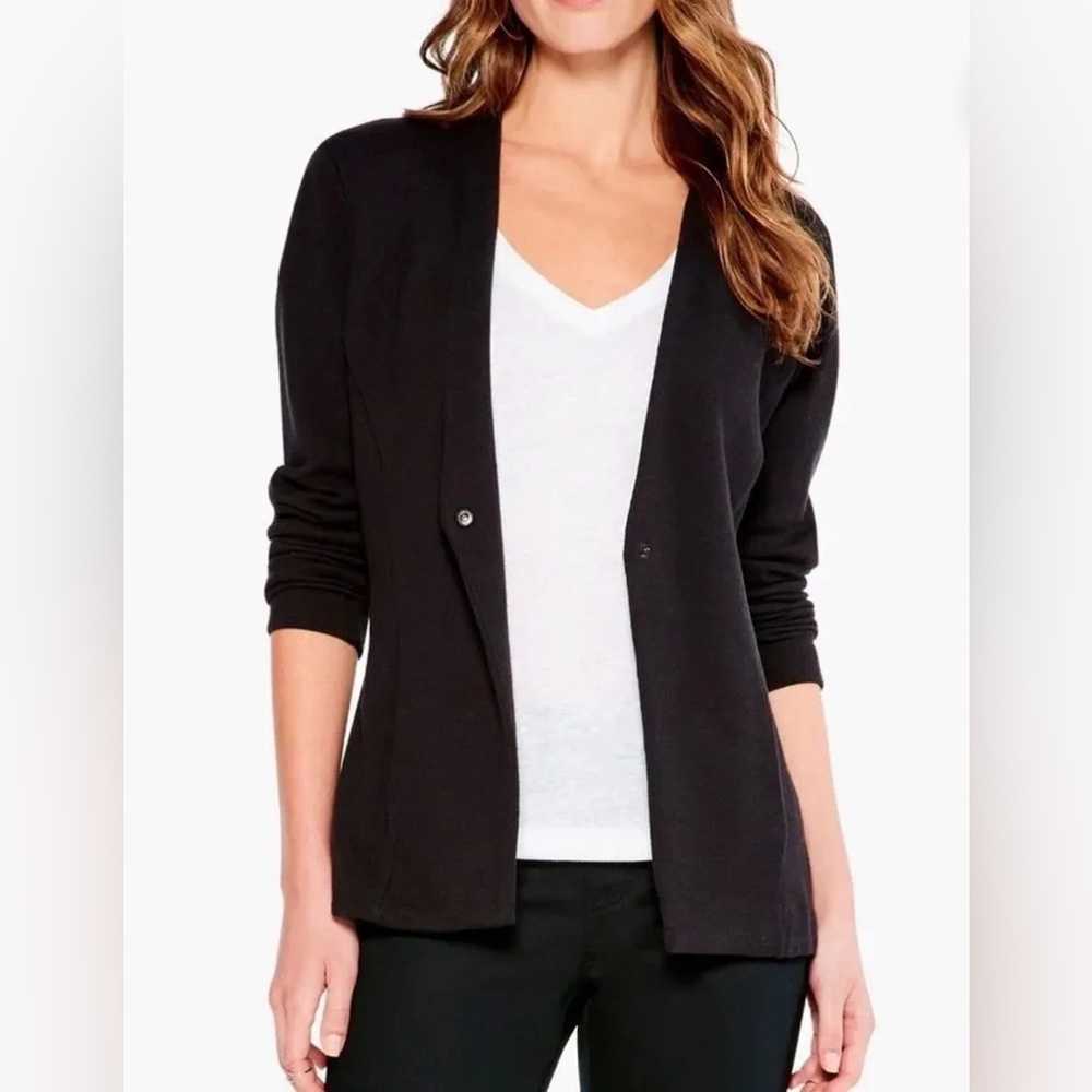 NWT Nic + Zoe Women's Black Knit Stretch Blazer Jacket S